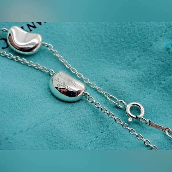 Tiffany & Co. Sterling Silver Elsa Peretti 3 Bean 7" Bracelet in Pouch & Box - Picture 3 of 7
